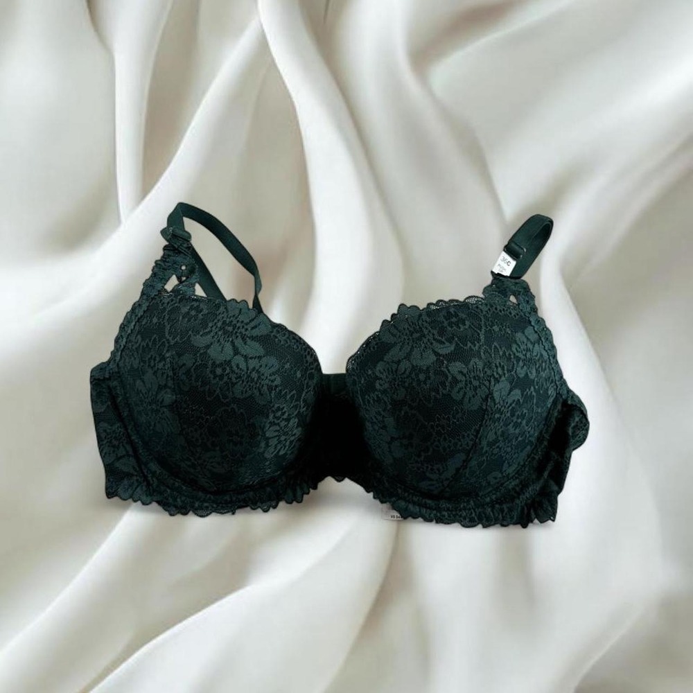 NWT Victoria's Secret PINK green lace balconette push up bra y2k vintage mcbling